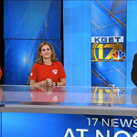 Lindsay Ashley on a television panel at KGET News Studio